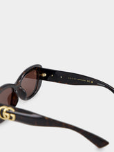 Gucci Low Nose Bridge Fit Tortoiseshell Oval Sunglasses