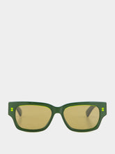 Gucci Green Acetate Rectangular Sunglasses