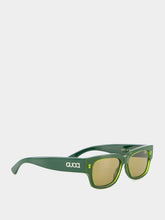 Gucci Green Acetate Rectangular Sunglasses