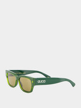 Gucci Green Acetate Rectangular Sunglasses