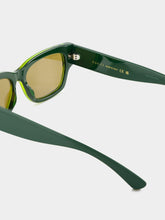 Gucci Green Acetate Rectangular Sunglasses