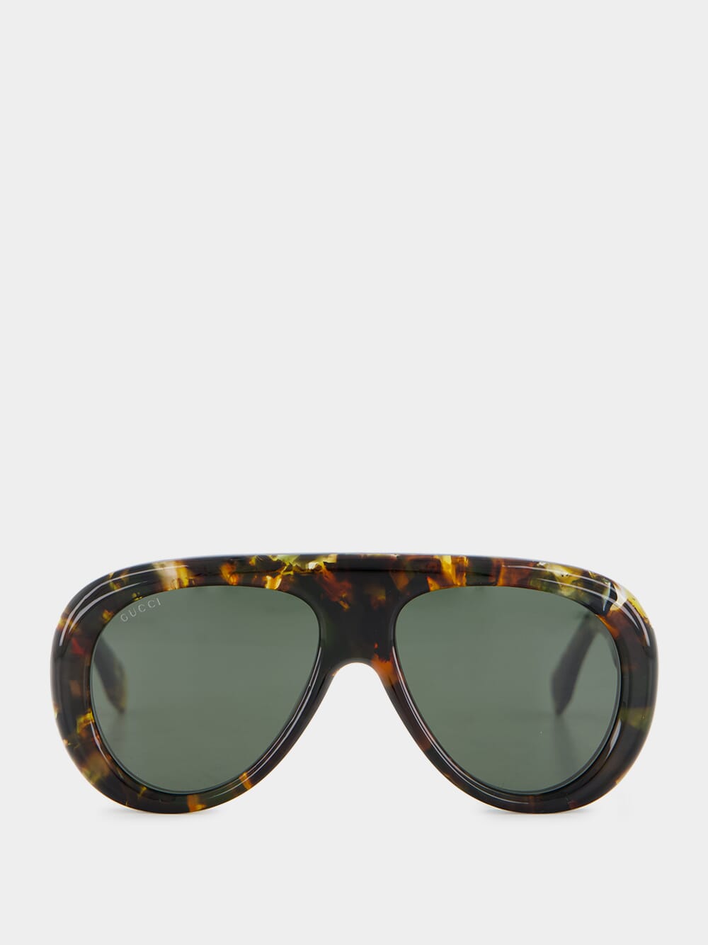 Gucci Havana-Green Oversized Sunglasses | Fashion Clinic display picture 1