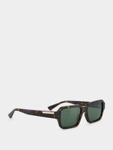Gucci Rectangular Frame Sunglasses in Dark Brown Tortoiseshell