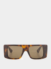 Gucci Brown Rectangular Frame Sunglasses