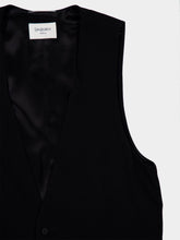 Saint Laurent Black Silk Crepe Muslin Buttoned Vest
