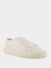 Saint Laurent Gym Low-Top Sneakers in Blanc Optique Smooth Leather