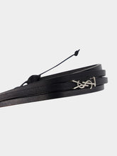 Saint Laurent Black Leather Cassandre Bracelet