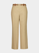 Gucci Beige Cotton Drill Pants with Horsebit