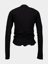 Saint Laurent Black Ruffled Silk Crepe de Chine Blouse