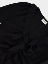 Saint Laurent Black Ruffled Silk Crepe de Chine Blouse