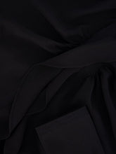 Saint Laurent Black Ruffled Silk Crepe de Chine Blouse