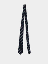 Gucci Dark Blue Embroidered Silk Tie