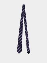 Gucci Dark Blue Embroidered Silk Jacquard Tie