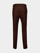 Gucci Dark Brown Embossed Wool Twill Pants