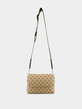 Gucci Beige and Dark Brown Small GG Crossbody Bag with Web