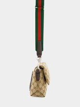 Gucci Beige and Dark Brown Small GG Crossbody Bag with Web