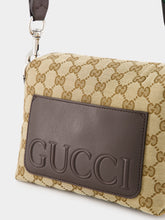 Gucci Beige and Dark Brown Small GG Crossbody Bag with Web