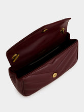 Saint Laurent Rouge Cabernet Loulou Mini Lambskin Crossbody Bag