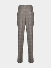 Saint Laurent Noir et Marron Prince of Wales Wool Pants