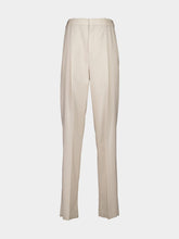 Saint Laurent Beige High-Waisted Wool Trousers