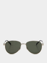 Saint Laurent Silver & Grey YSL 722 Metal Sunglasses