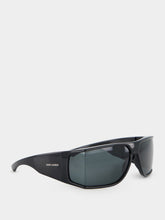 Saint Laurent Black Shield Wrap-Around Sunglasses