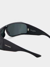 Saint Laurent Black Shield Wrap-Around Sunglasses