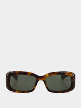 Saint Laurent Medium Havana and Grey Rectangular Sunglasses