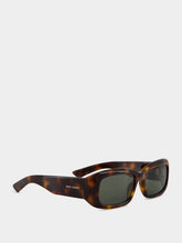 Saint Laurent Medium Havana and Grey Rectangular Sunglasses