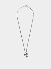 Alexander McQueen Antique Silver Skull & Dipped Rose Necklace