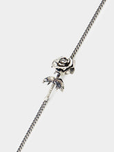 Alexander McQueen Antique Silver Dipped Rose Bracelet