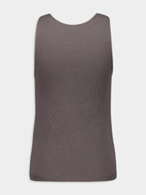 Saint Laurent Cassandre Ribbed Tank Top in Anthracite