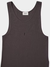 Saint Laurent Cassandre Ribbed Tank Top in Anthracite