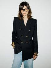 Saint Laurent Black Wool Gabardine Double-Breasted Jacket