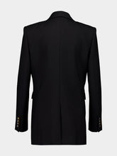 Saint Laurent Black Wool Gabardine Double-Breasted Jacket