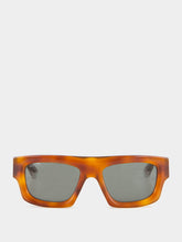 Gucci Brown Tortoiseshell Rectangular Frame Sunglasses
