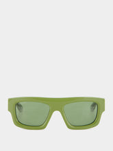 Gucci Olive Green Rectangular Frame Sunglasses