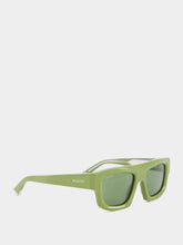 Gucci Olive Green Rectangular Frame Sunglasses