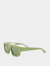 Gucci Olive Green Rectangular Frame Sunglasses