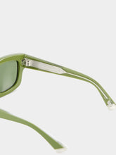 Gucci Olive Green Rectangular Frame Sunglasses
