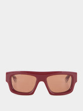 Gucci Rosso Ancora Red Rectangular Frame Sunglasses