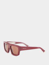 Gucci Rosso Ancora Red Rectangular Frame Sunglasses