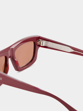 Gucci Rosso Ancora Red Rectangular Frame Sunglasses