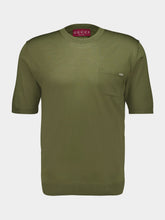 Gucci Forest Green Fine Wool Knit Top with Intarsia