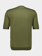 Gucci Forest Green Fine Wool Knit Top with Intarsia