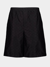 Gucci Black Cotton-Silk GG Faille Shorts