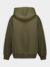 Gucci Dark Green Embroidered Hooded Jersey Sweatshirt