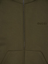 Gucci Dark Green Embroidered Hooded Jersey Sweatshirt