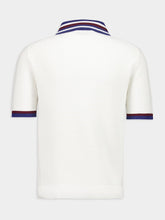 Gucci Ivory and Blue Cotton Piqué Polo Shirt