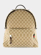 Gucci Ebony GG Canvas Backpack with Zip Closure